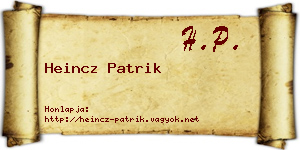 Heincz Patrik névjegykártya